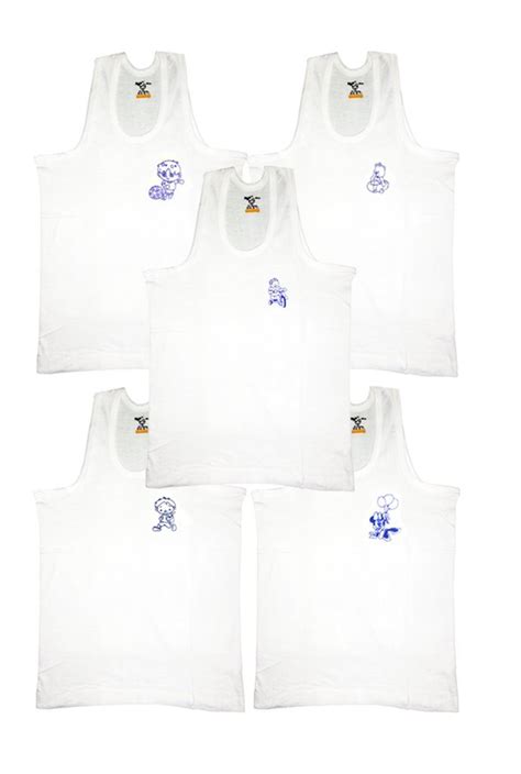 Buy HAP Unisex Boy's Cotton White Regular Fit Vest (Pack Of 5) / Size ...