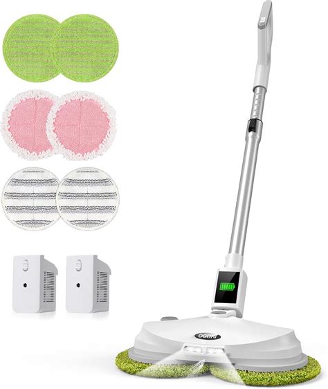 OGORI Cordless Electric Mop, Dual Spin Floor Cleaning Mop with 2 ...