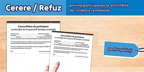 Cerere/Refuz Programul ÎR (învățare remedială)
