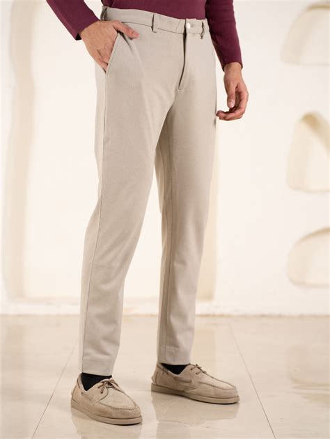 Buy Men Contour Khaki Slim Fit Stretchable Workwear Pant