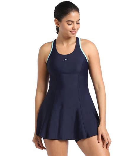 Buy Speedo Reacerback Swimdress Essential With Boyleg Truenavy-Marine ...