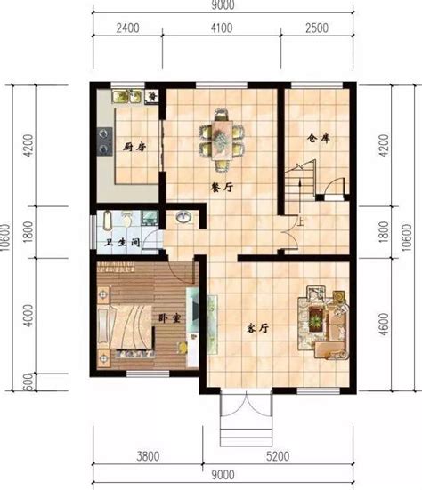 复式三层房屋设计图9x10米 - 轩鼎房屋图纸