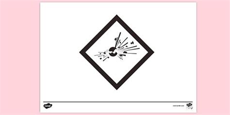 Explosive Hazard Sign Colouring Sheet | Colouring Sheets