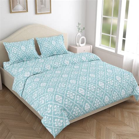 Heritage Hues 186 TC Cotton 100% Printed Flat King Bedsheet – haus & kinder