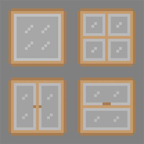 Design set of a window in pixel art | Premium Vector