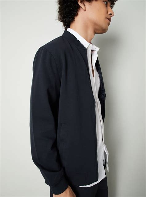 Buy URB_N Men Textured Twill Bomber Jacket Online at just Rs. 1999.0 ...