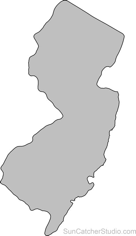 New Jersey Map, State Outline, Geographic Representation PNG Picture