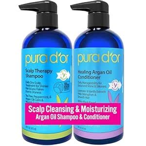 Pura d'or Scalp Therapy and Healing Scalp Shampoo & Conditioner Set for ...