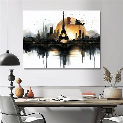 Latitude Run® Abstract Paris Eiffel Twilight Tower II - France Metal Wall Decor, Traditional ...
