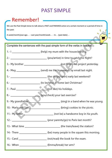 Image result for Past Simple Practice