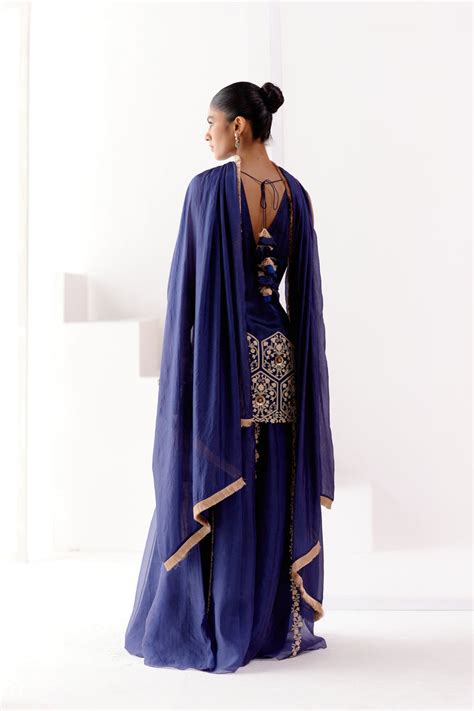 Devnaagri - Navy Blue Sharara Set