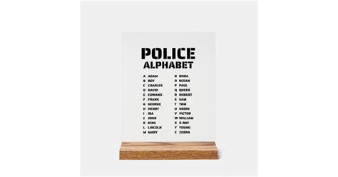 Police Alphabet Identifier Chart Phonetic Code | Zazzle