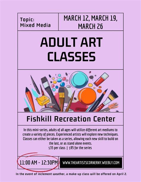 Adult Art Classes (Fishkill) - Mixed Media, Fishkill Recreation, 12 ...
