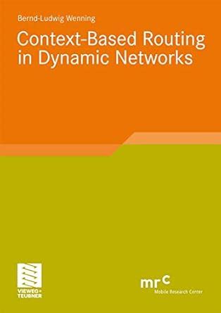 Buy Context-Based Routing in Dynamic Networks (Advanced Studies Mobile ...