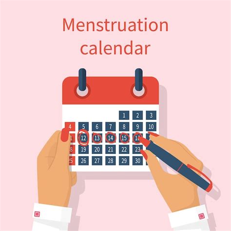 Frauennotizen im Kalender Menstruationszyklus. Menstruationskalender in ...