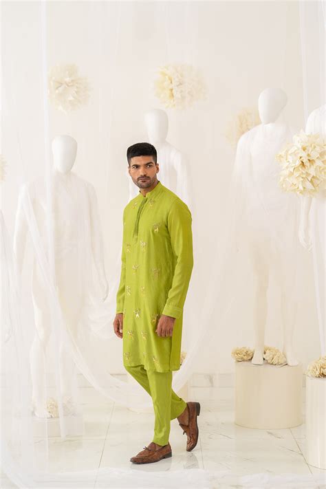 Lime Lustre Kurta Set – Auraya Fashion