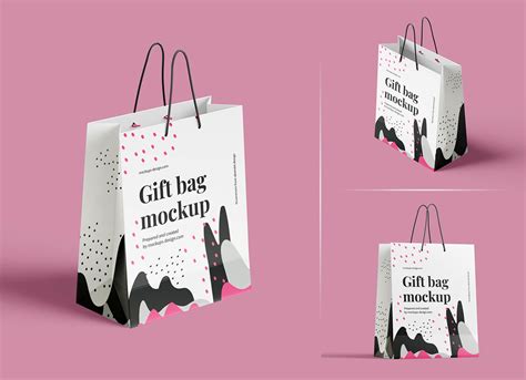 Free Small Paper Gift Bag Mockup PSD Set - Good Mockups