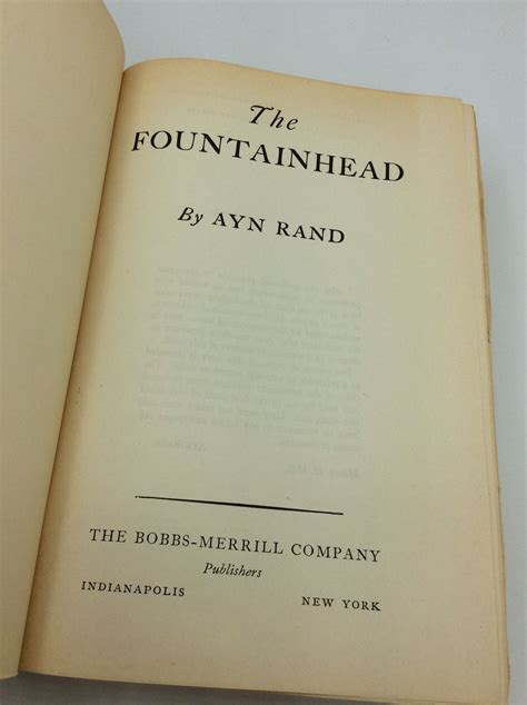 THE FOUNTAINHEAD by Ayn Rand: Very good Hardcover (1943) 1st edition Later Printing. | Kubik ...