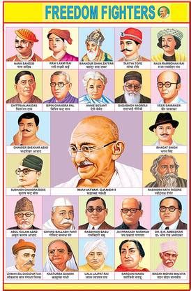 Poster | Freedom Fighter Name Chart | Educational Poster | Colorful ...
