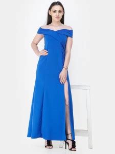 Cation Women Maxi Blue Dress - Buy Cation Women Maxi Blue Dress Online ...