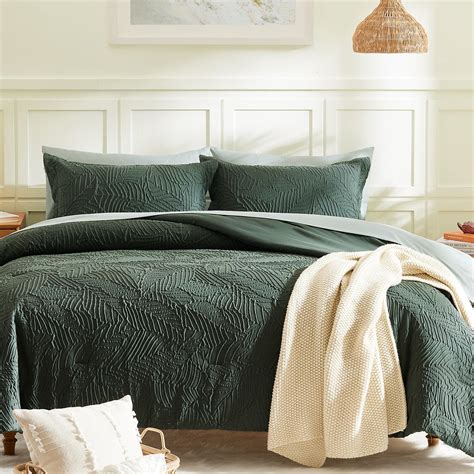 Geniospin Dark Green Comforter Set Queen Size -7 Pieces, All Season ...