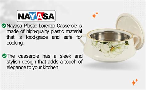Buy Nayasa Plastic & Stainless Steel Lorenzo Casserole(2500ml,Pink ...