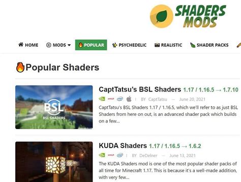 Image result for How to Get Shaders for Java 1.17