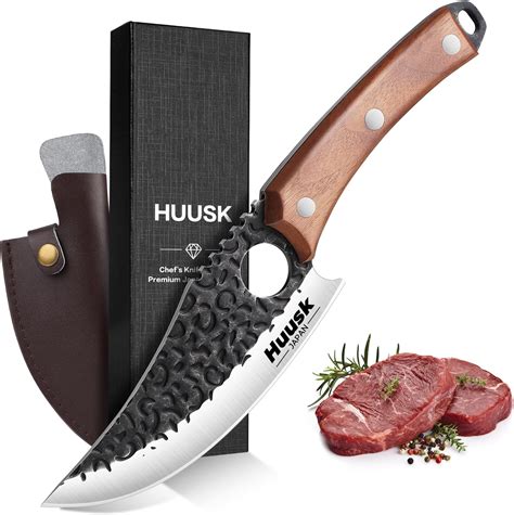 Amazon.com: ZENG Huusk Knife with Sheath, Hand Forged Boning Knife ...