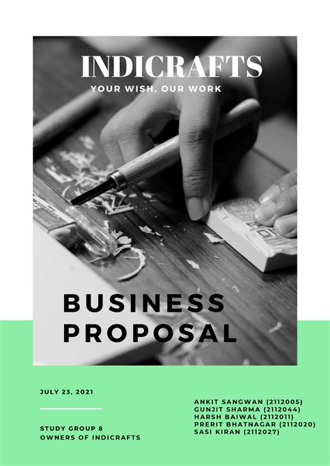 Study Group 8 EM Assignment 4 - INDICRAFTS BUSINESS PROPOSAL JULY 23 ...