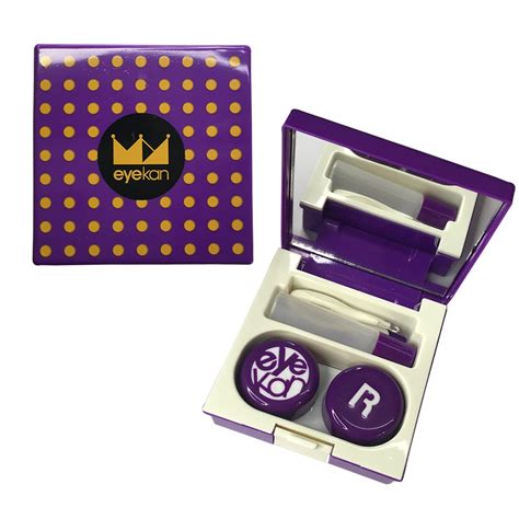 Soft Eye Cute Purple Color Contact Lens Holder Travel Kit Case Box ...