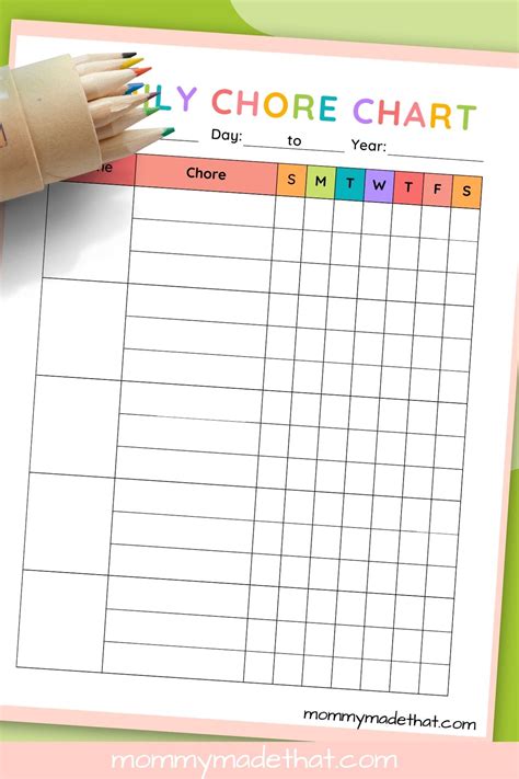 Family Chore Charts (Free Printable Templates)