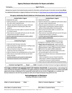 NE REC Agency Disclosure Information For Buyers And Sellers 2017-2026 ...