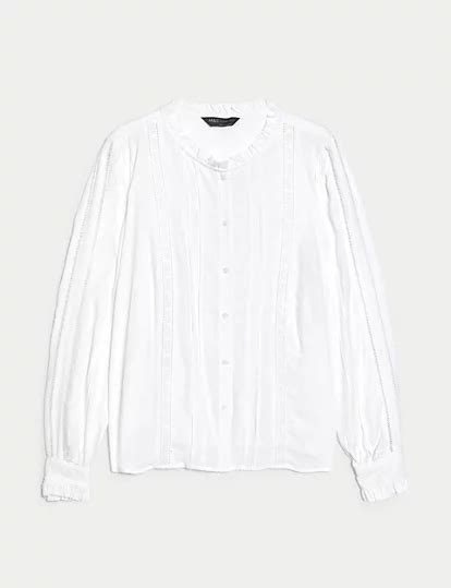 Broderie Frill Detail Blouse