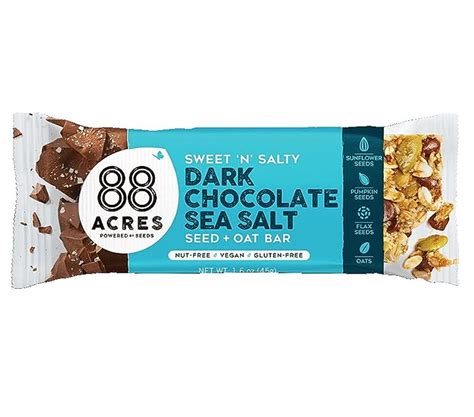88 ACRES Nut Free Seed + Oat Bar Dark Chocolate Sea Salt -- 1.6 oz ...