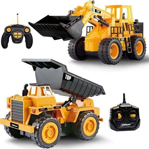 Buy Top Race Remote Control Construction Vehicles Front Loader and Dump ...