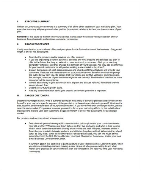 Marketing Plan Summary Example 的图像结果