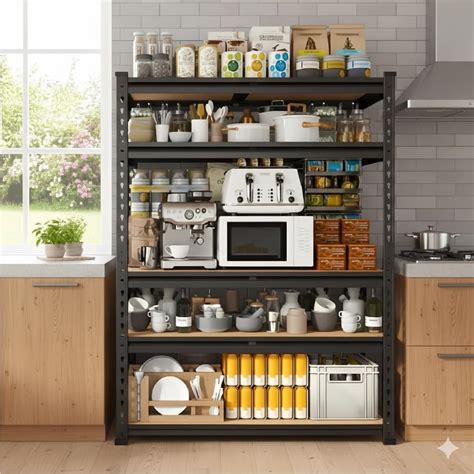 AVIRA 5-Tier Heavy-Duty Boltless Metal Storage Rack | Adjustable ...