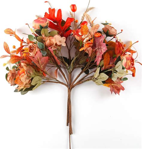 Amazon.com: 6PCS Artificial Fall Flowers for Decoration, Farmhouse Fall ...