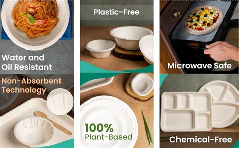 Eco Earth (25 Pack 4 Compartment Disposable Meal Tray - Compostable ...