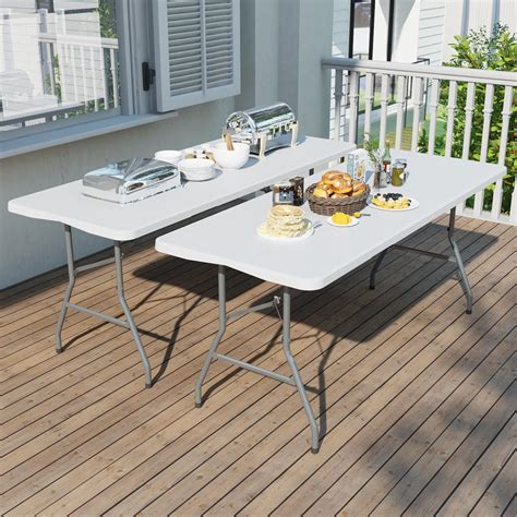 Amazon.com: IWDOO 2 Pack Foldable Table 6ft, Plastic Folding Table ...