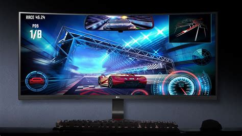 Image result for Long Curved Computer Monitor