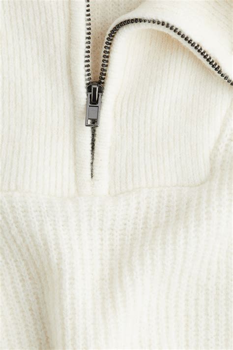 Zip-top jumper - White - Kids | H&M IN
