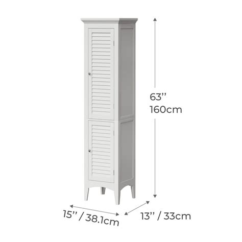 Teamson Home Glancy 15-in x 63-in x 13-in White Freestanding Linen ...