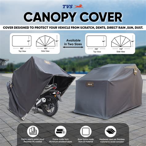 TVS Canopy Vehicle Cover Big 110/64 Durable and Weatherproof