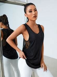 SHEIN Sport Gameset SHElN Sport Gameset Solid Racer Back Sports Tank ...