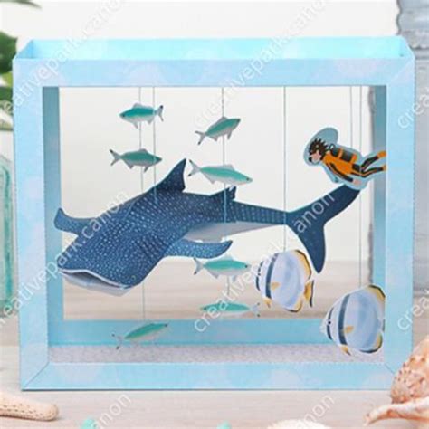 Jual (2) AKUARIUM IKAN BAWAH LAUT miniatur DIY Papercraft mainan ...