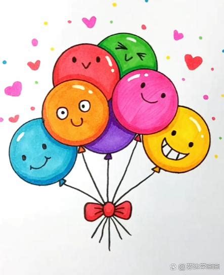 带气球礼物怎么画最新素材