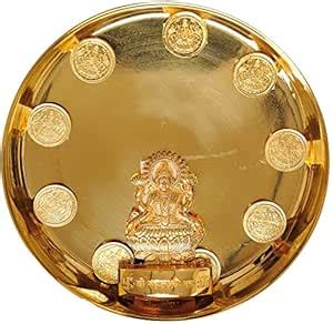 Buy Exotic India Goddess Lakshmi Puja Thali - Brass Online at Low ...