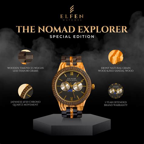 The Nomad Explorer Wooden Watch for Men – Elfen Watches