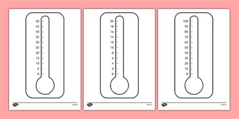 Printable Blank Thermometers Multiples of 2, 5 & 10 | Twinkl